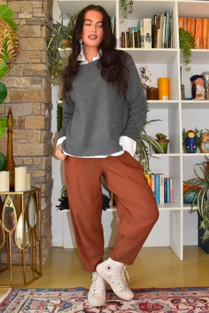 Bengaline Carrot Leg Trouser Rust